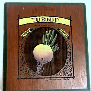 Signed Wood Wall Plaque Veggie, Vegetable